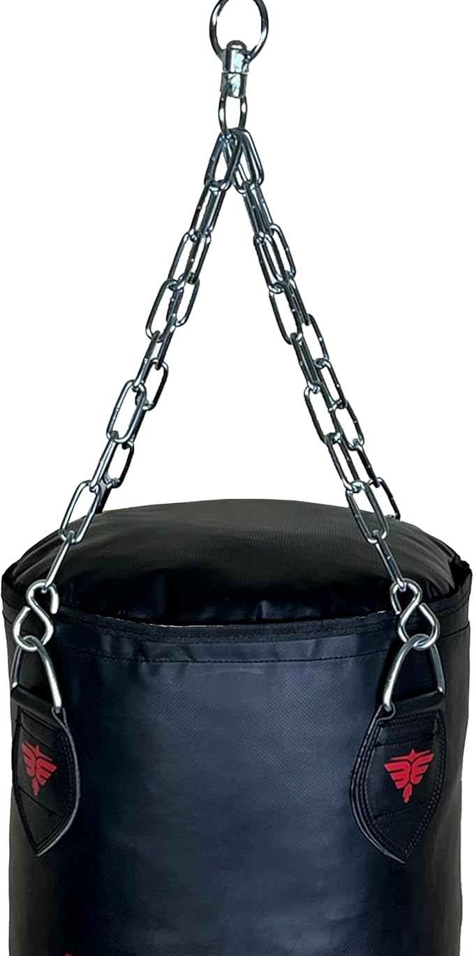 Punching Bag with Chains | Premium Synthetic Leather Boxing Punch Bag 90LBS | Versatile & Durable for Daily Training | Available Filled