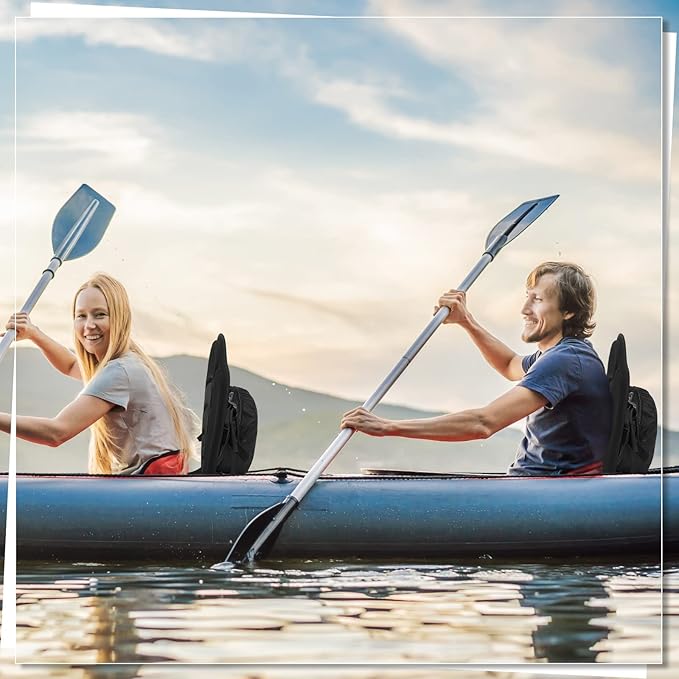 Lewtemi 2 Set Thicken Kayak Seat with Back Support Canoe Paddle Board Seat with Detachable Storage Bag Adjustable Sit on Top Paddleboard Cushion for Kayaking Canoeing Rafting