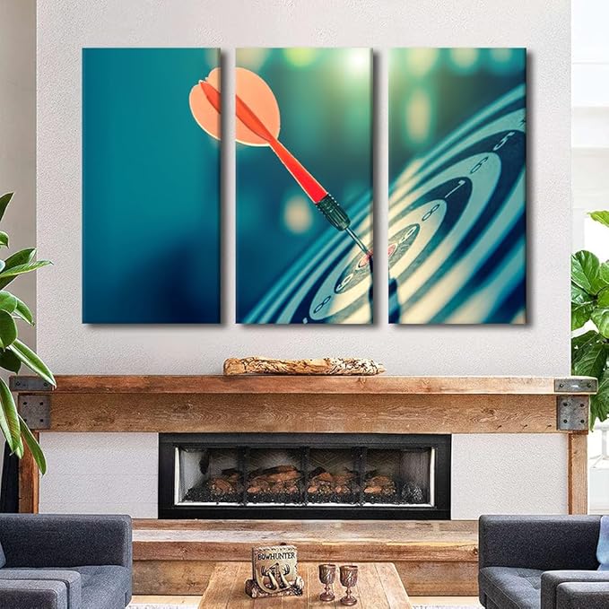 Vintage Wall Art Dart Canvas Wall Art Print Classical Sport Equipment Wall Art for Bedroom Inspirational Wall Decor Art Paintings Modern Giclee Artwork for Office Home Decor Ready to Hang, 40"Wx60"H