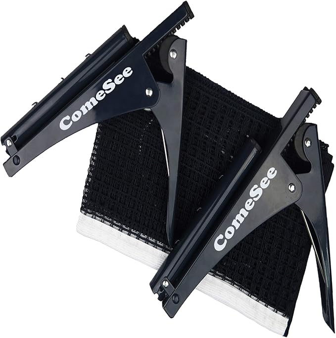 Comesee Kioos Collapsible Table Tennis Net Professional Steel Pingpong Net Clip Grip Mesh Training Competition Portable Tension Adjustable Post (Navy)