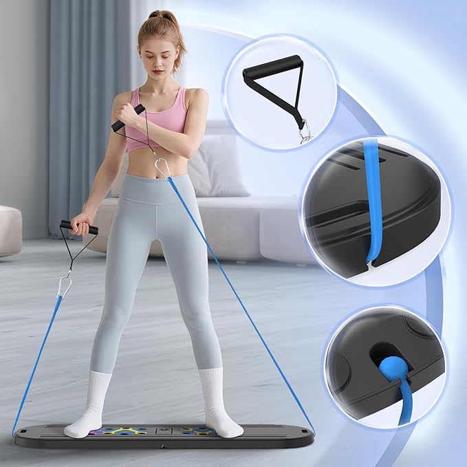 Pilates Board Pilates Reformer Set for Women, 4 in 1 Foldable Pilates Equipment with Timer, Portable Pilates Machine for Home Workout, Fitness, Exercise, Ab, Core
