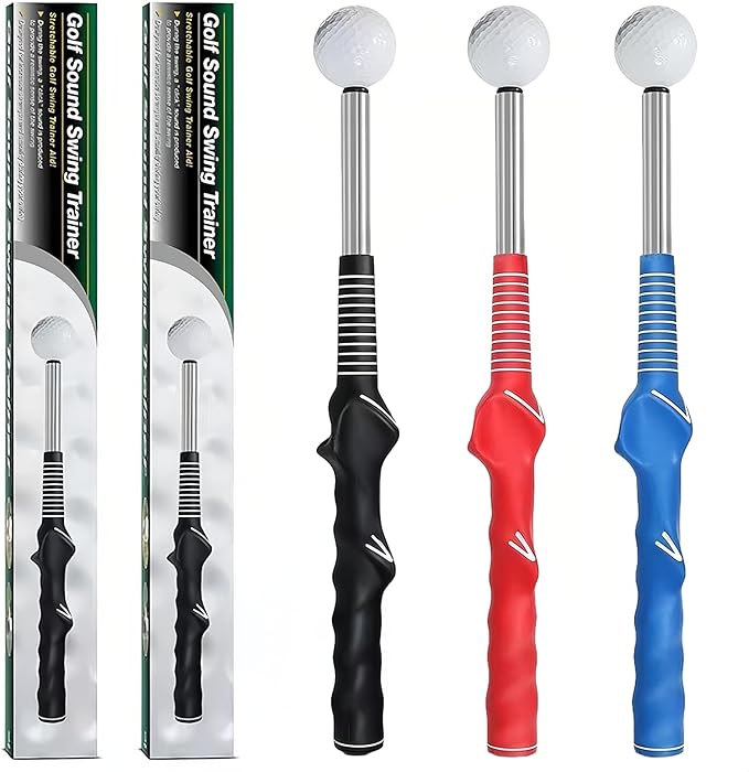 Golf Grip Trainer,Golf Swing Trainer,Retractable Right-Handed Grip Trainer Golf Training Aid for Warmup, Strength Tempo Practice, Indoor/Outdoor Use Improve Swing Rhythm & Accuracy