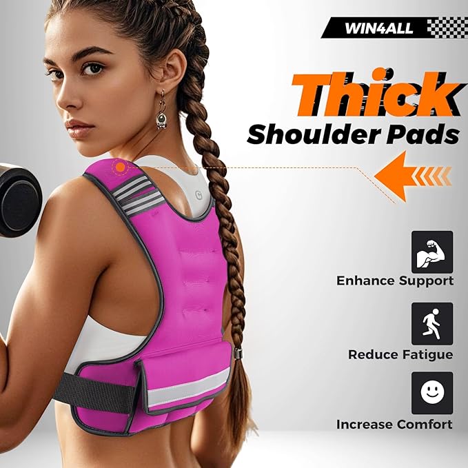 Weighted Vest Woman Adjustable Weights For Walking, 6-12lb/12-18lb, Weighted Vest Woman with 6 Ironsand Weights, Weight Vest For Women/Men, Weight Vest For Walking, Strength Training, Running