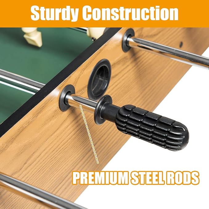 Giantex 48'' Foosball Table, Wooden Soccer Table Game w/Footballs, Suit for 4 Players, Competition Size Table Football for Kids, Adults, Football Table for Game Room, Arcades