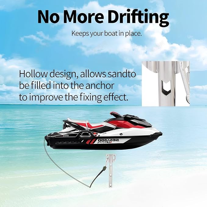 Boat Anchor/Kayak Anchor/Jet Ski Anchor/Shallow Water Sand Anchor (Hollow Design, 17 '' L & 3.5'' W)
