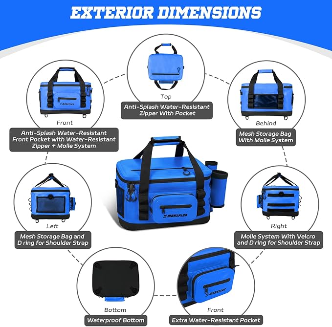 Waterproof Shell 24 cans Paddle Board Cooler Bag, Sup Deck,Kayak Cooler Bag Accessories