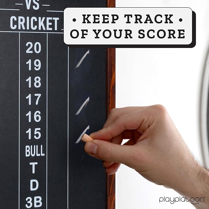 Play Platoon Dart Scoreboard & Darts Holder Wall Mount with Bottle Opener - Wood Score Board, Professional Darts Accessories, Dart Holder