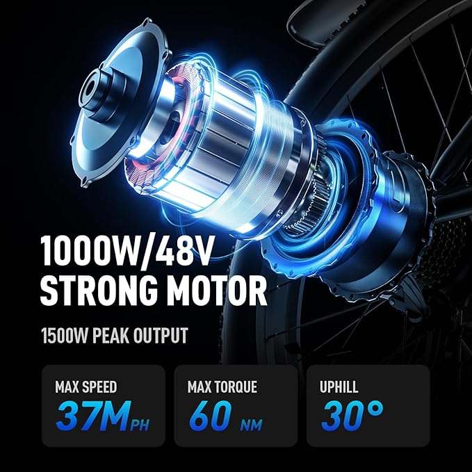 Electric Bike for Adults, 29" 1500W Peak Max 37MPH 921.6WH Electric Mountain Bike, 80 Miles Ebike 21-Speed Gears, IP7 Waterproof E Bicycle E Bike for Commuter