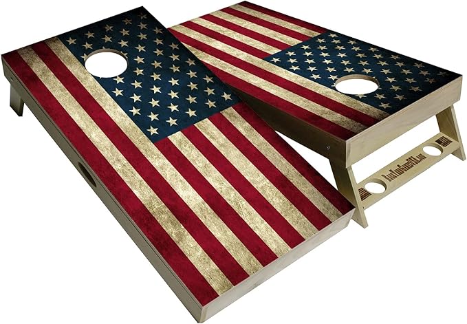 American Flag Series - Premium Cornhole Boards - Includes 2 Regulation Size 4' x 2' Cornhole Boards, and a Set of 8 Double Stitched Cornhole Bags