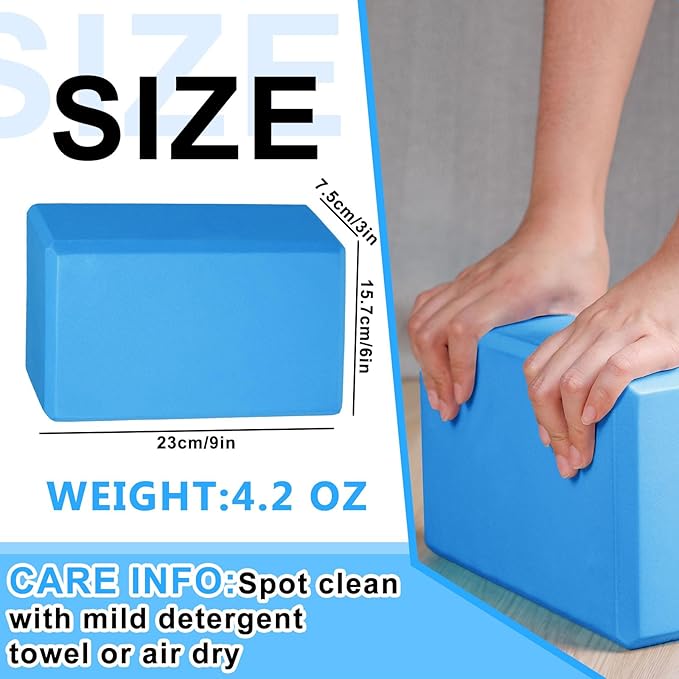 20 Pcs Yoga Blocks 9''x6''x3'' High Density EVA Foam Bricks Yoga Foam Exercise Blocks Improve Strength Balance and Flexibility, Light Weight and Non-Slip Surface for Pilates Meditation