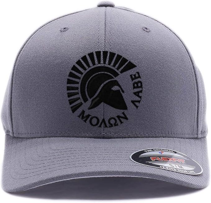 Spartan Warrior Helmet Molon Labe - Come and Take It Custom Embroidered Flex Fitted Baseball Hat