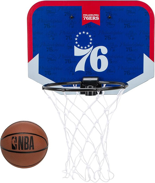 Franklin Sports NBA Team Over The Door Basketball Hoop - Kids Indoor Mini Basketball Hoop with Basketball - NBA Fan Shop Mini Hoop for Bedroom & Office