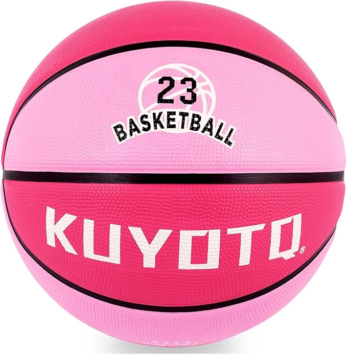 KUYOTQ Kids Toddler Youth Adult Size 3/4/5/6/7 Basketball 22/25.5/27.5/28.5/29.5" Thickened Rubber or Faux Leather Basketball for Boys Girls (Deflated)