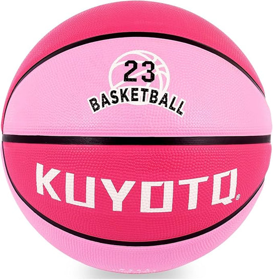 KUYOTQ Kids Toddler Youth Adult Size 3/4/5/6/7 Basketball 22/25.5/27.5/28.5/29.5" Thickened Rubber or Faux Leather Basketball for Boys Girls (Deflated)