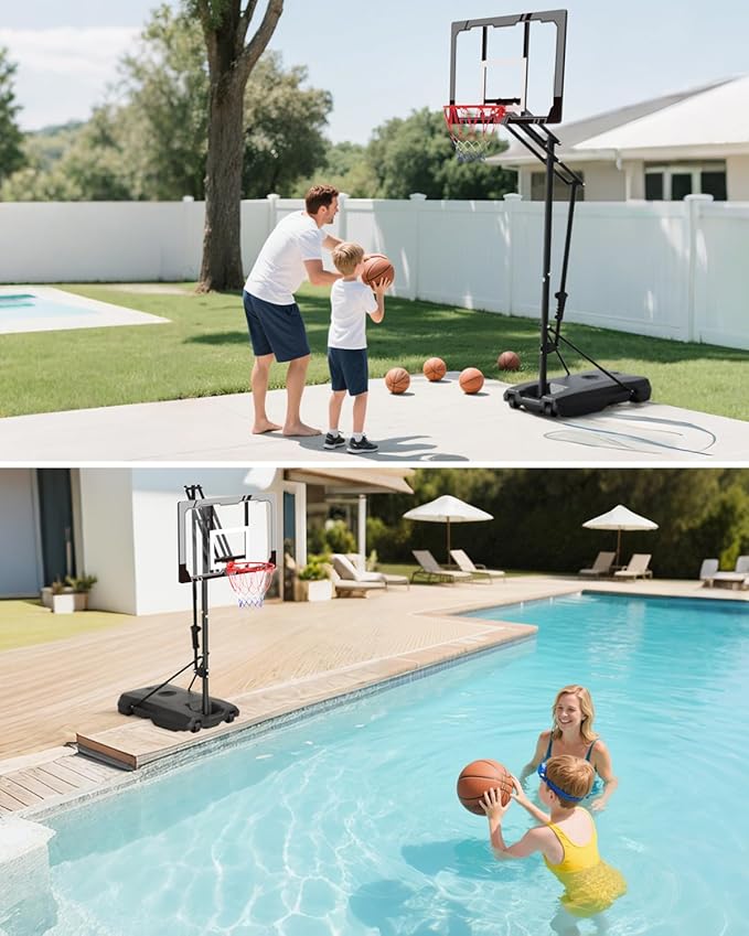 IGL Kids Basketball Hoop Outdoor, Adjustable Basketball Hoop for Kids/Teenagers/Youth, Portable Basketball Goals System in Backyard/Driveway/Indoor, with 33in PC Backboard and Enlarged Base
