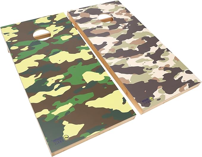 Cornhole Board Set 4FTx2FT Solid Wood Regulation Size Cornhole Set Includes 8 Cornhole Bags for Adults