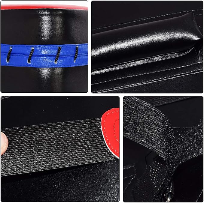 TLBTEK Taekwondo Kick Shield - Muay Thai MMA Karate Kickboxing Training Pads - Curved Leather Strike Shield