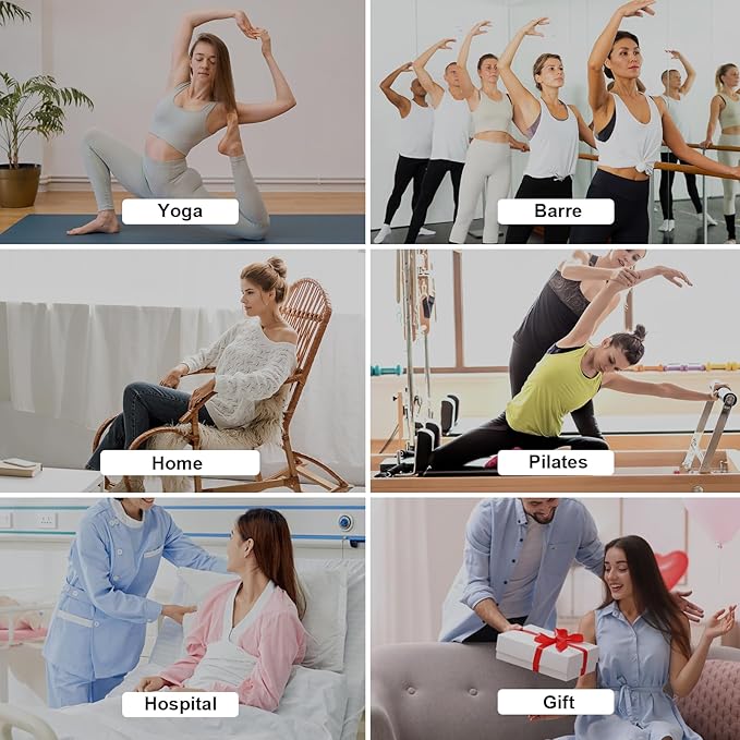 Grip Pilates Socks for Women, Yoga Slouch Socks with Grip for Barre Workout Hospital Long Scrunch Slipper Socks