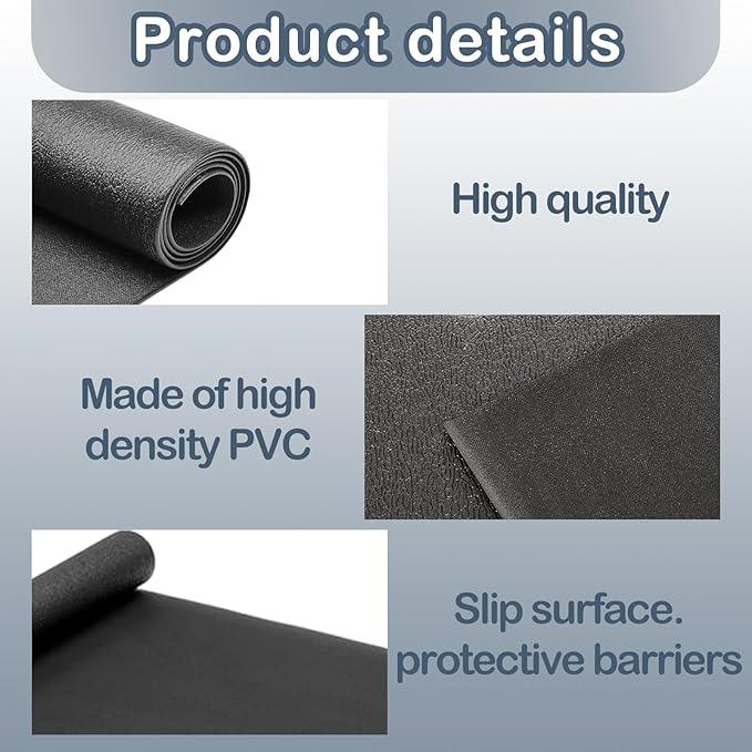 Treadmill Mat for Exercise Equipment – 72" x 48" Rubber Floor Protector Mat for Home Gym, Bike, Rowing Machine – Anti-Slip PVC, Easy to Clean, Workout or Garage Gym Flooring