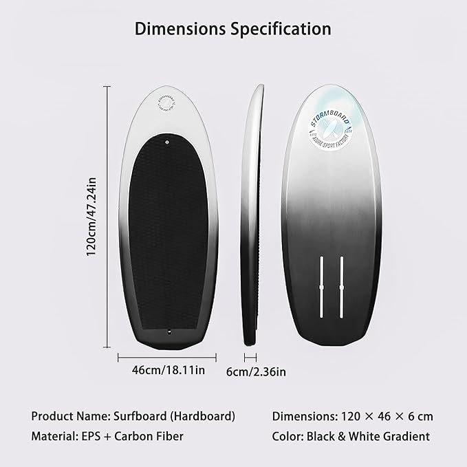 Carbon Fiber Hydrofoil Surfboard - Motor-Free Lift Board for Stand-Up Floating & Racing | Ultra-Lightweight Non-Inflatable Design