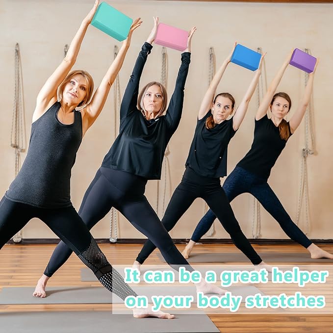 20 Pcs Yoga Blocks 9''x6''x3'' High Density EVA Foam Bricks Yoga Foam Exercise Blocks Improve Strength Balance and Flexibility, Light Weight and Non-Slip Surface for Pilates Meditation