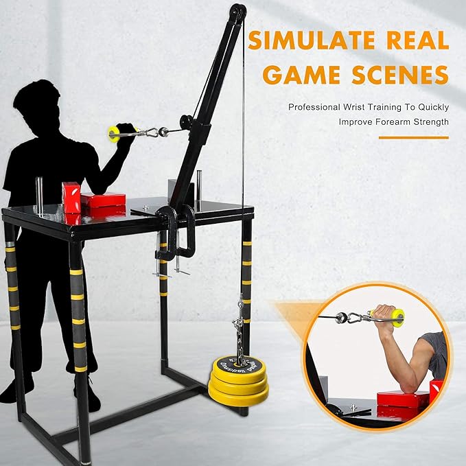 INNOLIFE Arm Wrestling Training Professional Equipment Fitness Forearm, Wrist Exerciser Strength Develop Machine with Handle (Black)