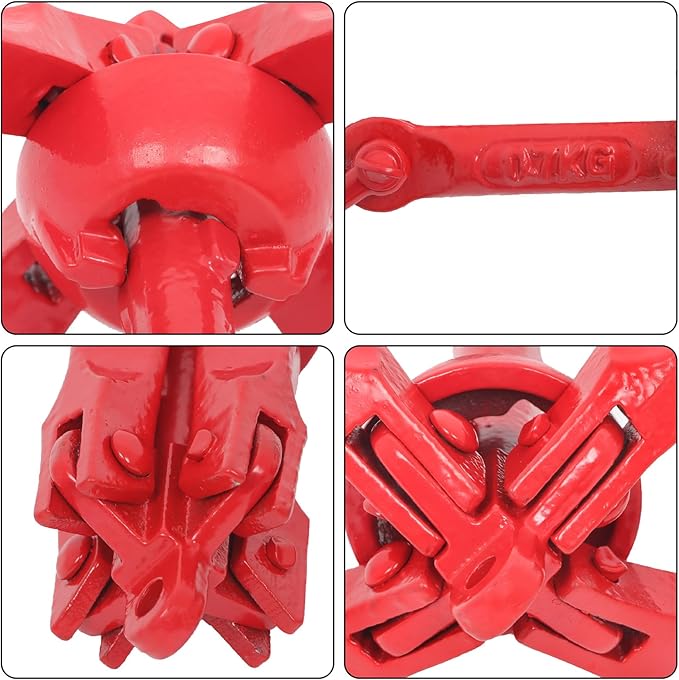 1 Pack 1.5 lb Red Marine Kayak Folding Grapnel Anchor Kit for Small Boats Kayaks Canoe Paddle Boards