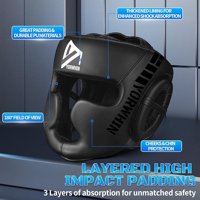 Boxing Headgear, MMA Training Sparring Safety Head Guard, Women Men Boxing Helmet for MMA Training, Sparring, Muay Thai, Martial Arts, Karate, Taekwondo