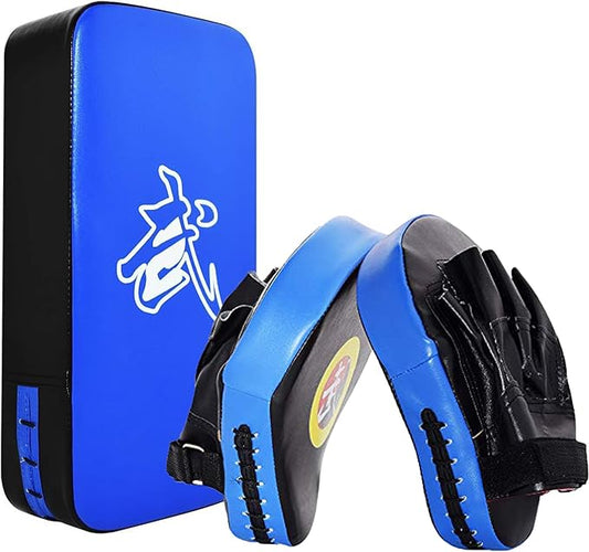 TLBTEK Taekwondo Kick Shield - Muay Thai MMA Karate Kickboxing Training Pads - Curved Leather Strike Shield