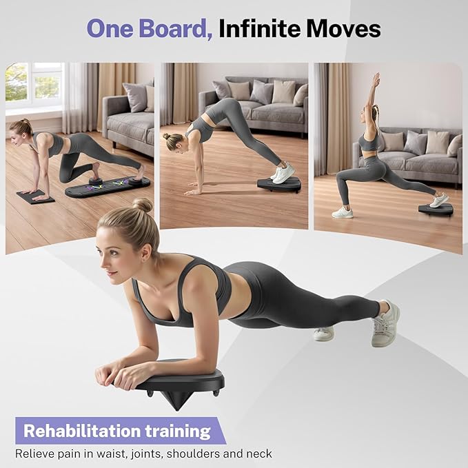 Pilates Board,Foldable Pilates Reformer Equipment with Timer, 7-in-1 Multi-Purpose Portable Pilates Reformer Machine Home Pilates Kit for Home Workout,Fitness,Exercise,Abs