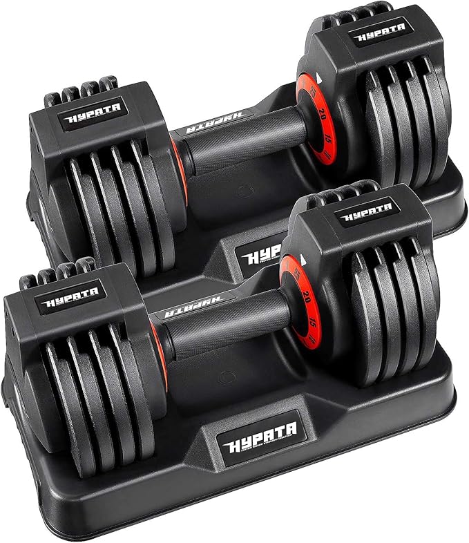 25/55 lbs Pair Adjustable Dumbbell Set, Adjust Dumbbell Weight for Exercises Pair Dumbbells for Men and Women in Home
