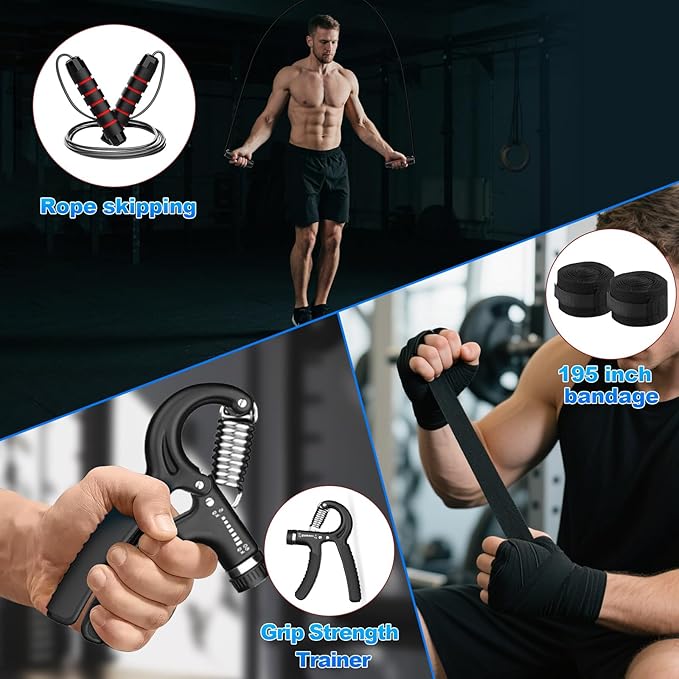 Punching Bag Set for Adults, 4FT Heavy Boxing Bag Set with 12 OZ Boxing Gloves, Suitable for MMA Karate Kickboxing Boxing Muay Thai Training at Home or Gym - Unfilled Heavy Bag