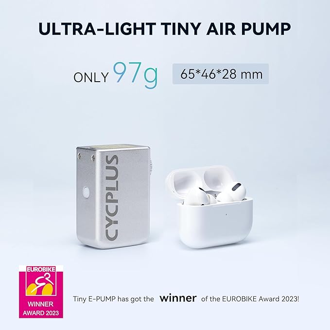 CYCPLUS AS2 Tiny Pump Bike Pump Portable Ultra-Mini 100PSI Electric Bicycle Pump Type-C Rechargeable Battery, No Pressure Display(Winner of The EUROBIKE Award 2023)