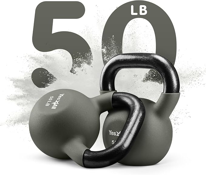 Yes4All Kettlebells 5lbs-65lbs & Kettlebell Sets Adjustable Weights, Kettlebell for Weight Training, Home Workout Equipment with Secure Grip for High Rep, Exercise Equipment