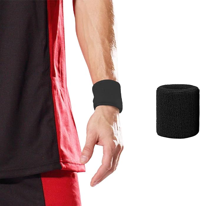 Sweatbands Sports Wristbands for Kids and Women - 3 inch Elastic Athletic Wrist Bands for Tennis, Basketball, Running, Working Out