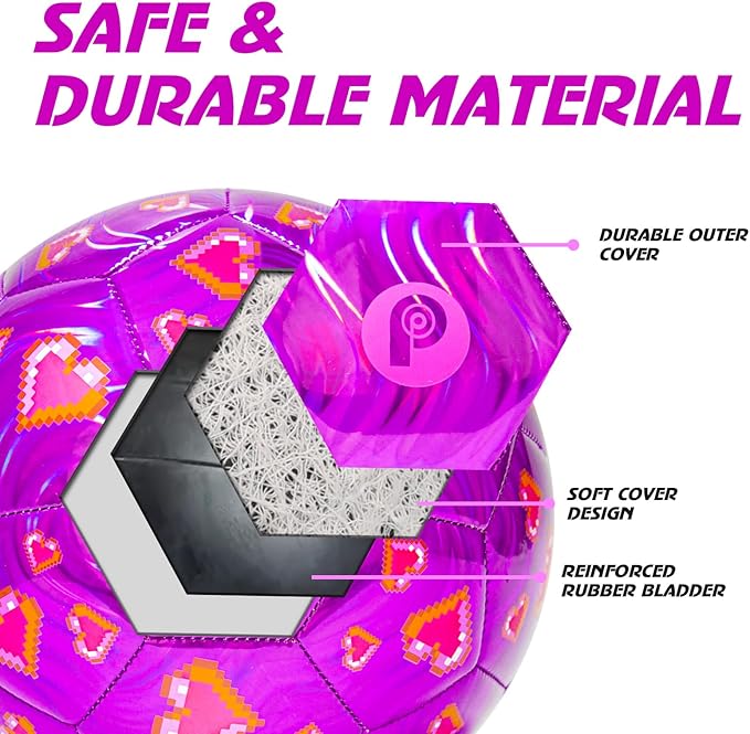 Soccer Ball Size 3, Size 4 - Kids Aged 3-5 6-8 8-12 Outdoors Sports Training Playing Ball Set with Pump Teens Girls Boys Back to School Gift