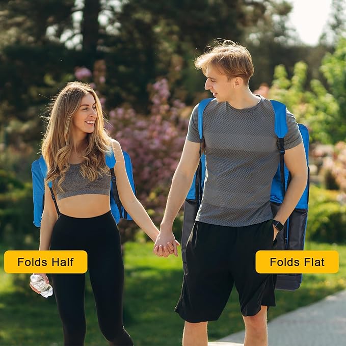 Extra Wide Stadium Seats with Back Support, Exclusive Bleacher Chairs with Back and Cushion Folding Stadium Chairs, 6 Reclining Positions Waterproof Bleacher Seats (Extra Wide|25" Blue)