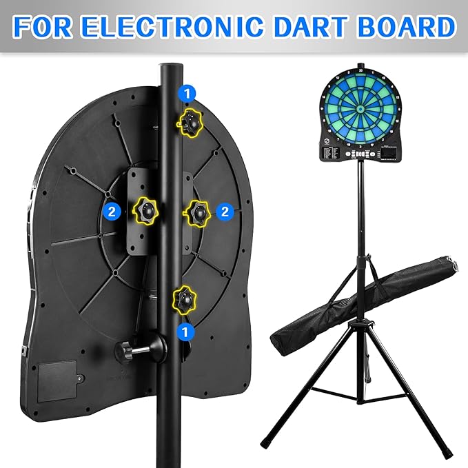 Turnart Dart Board Stand,Dart Board Outdoor Holder 3.7KG Duty Portable Dartboard Stands for Adults, Dartboard Accessories Adjustable Height 106cm to 200cm