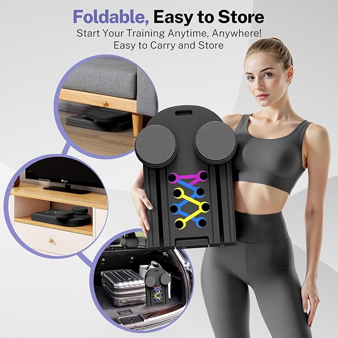 Pilates Board,Foldable Pilates Reformer Equipment with Timer, 7-in-1 Multi-Purpose Portable Pilates Reformer Machine Home Pilates Kit for Home Workout,Fitness,Exercise,Abs