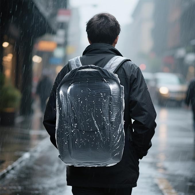 30pcs Backpack Rain Cover Disposable Waterproof Lightweight Backpack Cover Elastic Covers Protector for Outdoor Hiking Compact Raincoat Raincover for Cycling Travel (41-50L)