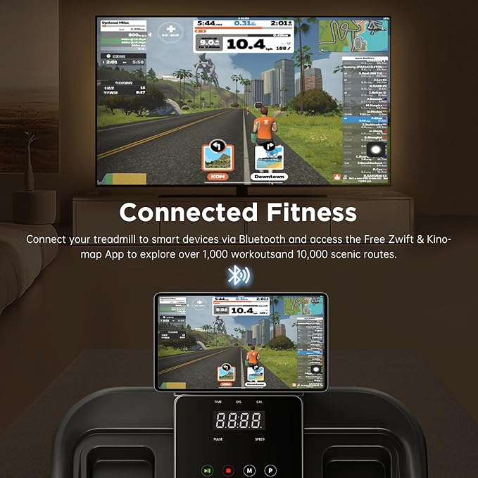 Treadmills for Home, 3.0HP Quiet Brushless Foldable Treadmill with Incline, Small Space Portable Running Walking Machine, 300 Lbs Capacity with Bluetooth APP & Pulse Monitor