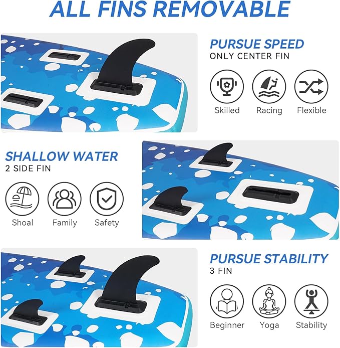 YUSING Inflatable Stand Up Paddle Board with Kayak Seat, Non-Slip Deck SUP Paddle Board with Premium Kayak, Portable Standing Boat for Youth & Adult