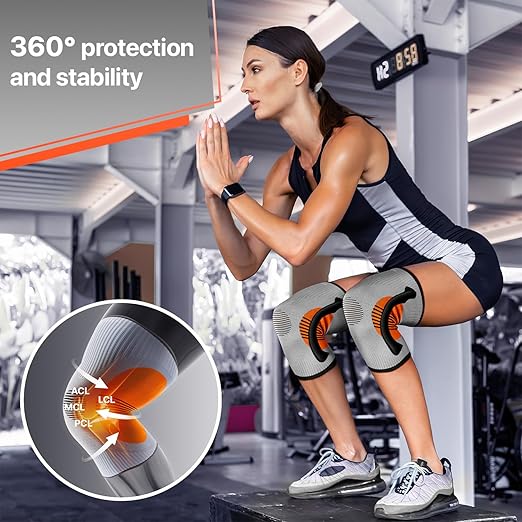 DR. BRACE ELITE Knee Brace with Size Stabilizer (2 Pack) Knee Brace for Women & Men, Workout, Sports, Daily Knee Compression Sleeve for Maximum Knee Pain Support & Fast Recovery (Venus, Large)