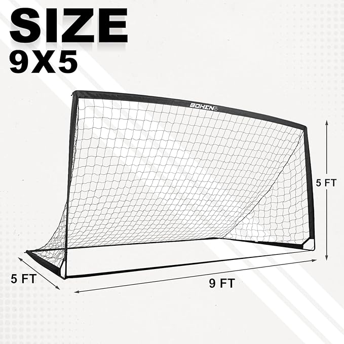 BOHEN 11x5.5 FT/9x5 FT/6x4 FT Portable Metal Soccer Goal for Backyard with Carry Bag - Fun for Outdoor Indoor Training Games for Kids and Adult, Easy Storage and Transportation