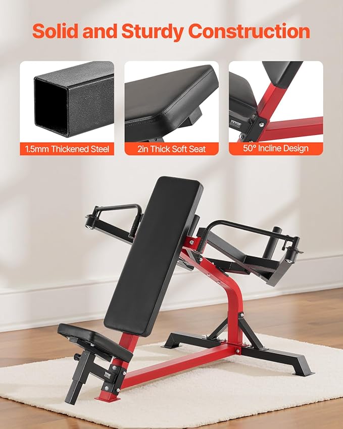 VEVOR Chest Press Machine, Bench Press Set, Adjustable Flat Incline Bench with Independent Converging Arms, Upper Chest Equipment, Fitness Home Gym Equipment Chest