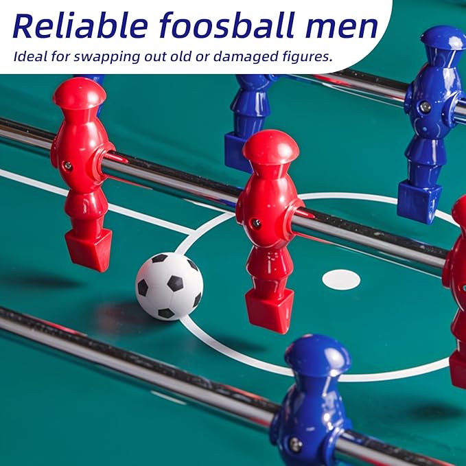 26 Pcs Foosball Men, Resin Foosball Replacement Parts, Table Soccer Player Set for Tournament Foosball, 13 Red and 13 Blue