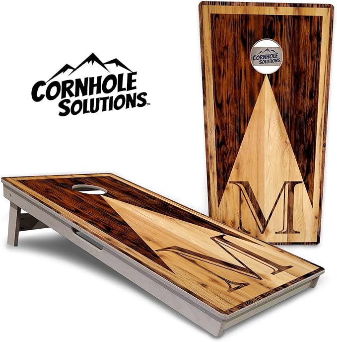 Tournament Cornhole Boards - Regulation 2'x4' Set 3/4" Baltic Birch - Bags Sold Separatetly (Wood Letter Design)