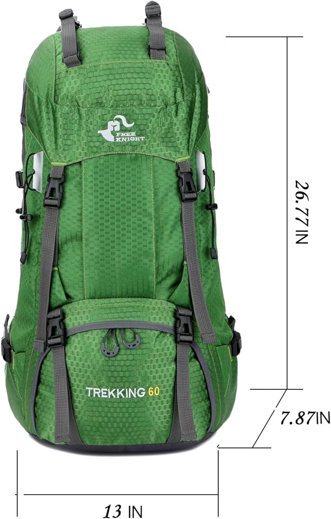 Bseash 60L Waterproof Hiking Camping Backpack with Rain Cover, Large Outdoor Sport Travel Daypack Rucksack for Climbing