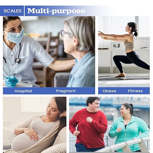 Medical Scale - Heavy Duty 440 lb High Capacity Wrestling Scale for Body Weight with Easy to Read LCD Display Physician Scale, Professional Medical Grade Scale for Doctor Home Gym Office