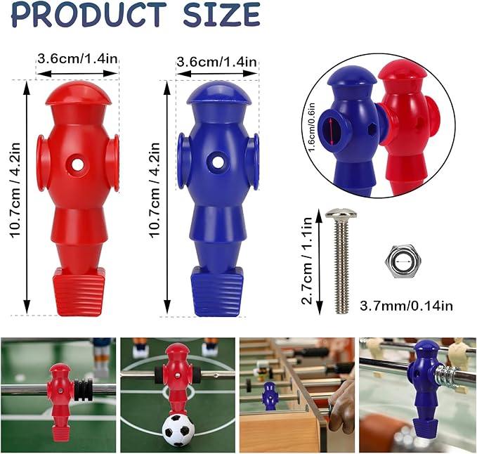 26pcs Foosball Men Replacement, Soccer Player Set Football Players Parts Foosball Man Table Player Football Machine Accessories Replacement Parts
